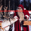 Kerstman met Rudolf het rendier