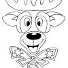 Kleurplaat rendier Rudolph